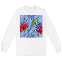 White patriotic rose Long Sleeve Tee - BundleAndBundleShop