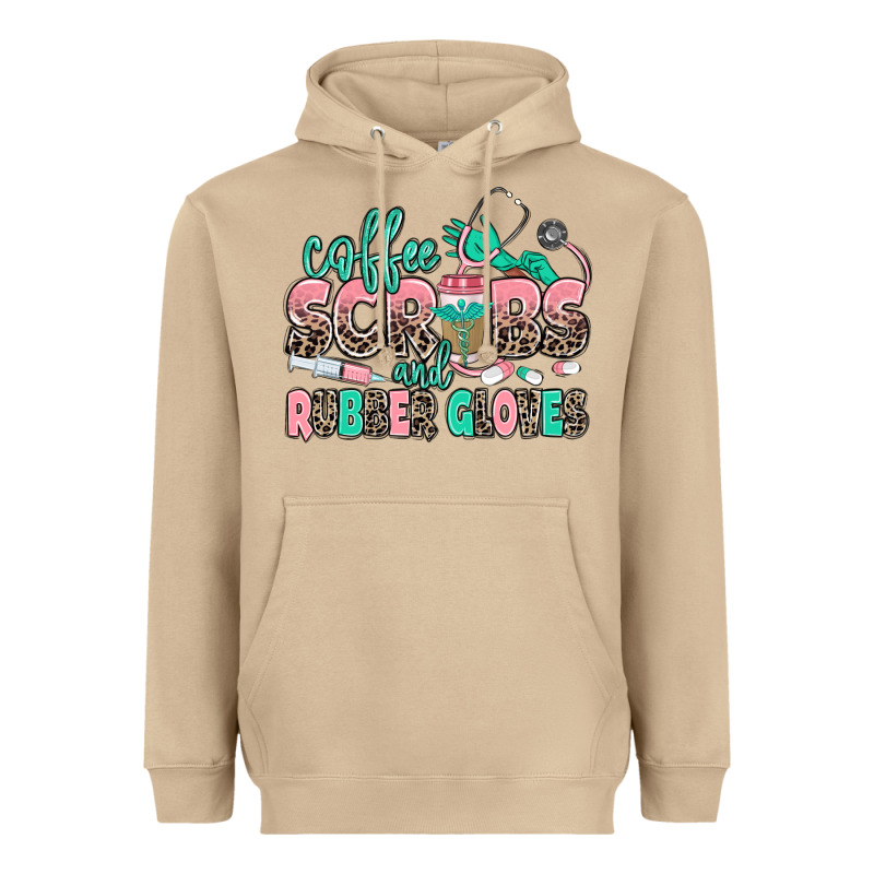 Coffee Scrubs And Rubber Gloves Heavyweight Hoodie by MaliasSmallBusiness | Teevron
