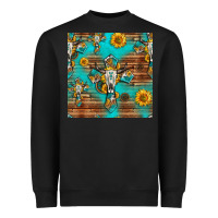 Black bull skull cross seamless pattern Heavyweight Sweatshirt - HRA Design Shop