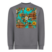 Storm bull skull cross seamless pattern Heavyweight Sweatshirt - HRA Design Shop