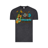 Vintage Black the lord is my strength and my song guitar with su Vintage Tee - AdoDesignShop
