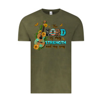 Vintage Olive the lord is my strength and my song guitar with su Vintage Tee - AdoDesignShop