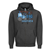 Charcoal Heather promoted to big brother Zipper Hoodie - MaliasSmallBusiness