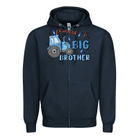 Navy promoted to big brother Zipper Hoodie - MaliasSmallBusiness