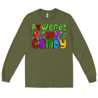 Army Green powered by candy with lollipops Long Sleeve Tee - AdoDesignShop