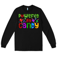 Black powered by candy with lollipops Long Sleeve Tee - AdoDesignShop