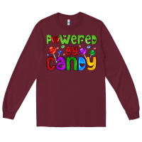 Burgundy powered by candy with lollipops Long Sleeve Tee - AdoDesignShop