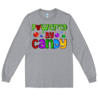 Heather Grey powered by candy with lollipops Long Sleeve Tee - AdoDesignShop