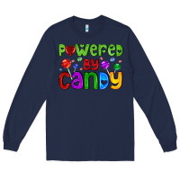 Navy powered by candy with lollipops Long Sleeve Tee - AdoDesignShop
