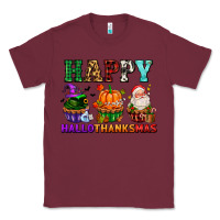 Burgundy happy hallothanksmas with cupcakes Classic Tee - AdoDesignShop