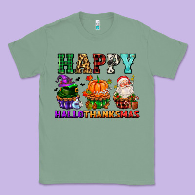 Happy Hallothanksmas With Cupcakes Classic Tee Designed By Adodesignshop