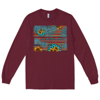 Burgundy sunflower gemstone serape background Long Sleeve Tee - AdoDesignShop