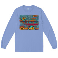 Colony Blue sunflower gemstone serape background Long Sleeve Tee - AdoDesignShop