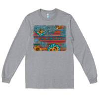 Heather Grey sunflower gemstone serape background Long Sleeve Tee - AdoDesignShop