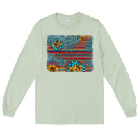 Matcha sunflower gemstone serape background Long Sleeve Tee - AdoDesignShop
