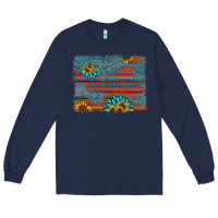 Navy sunflower gemstone serape background Long Sleeve Tee - AdoDesignShop