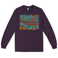 Plum sunflower gemstone serape background Long Sleeve Tee - AdoDesignShop