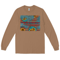 Toasted Coconut sunflower gemstone serape background Long Sleeve Tee - AdoDesignShop