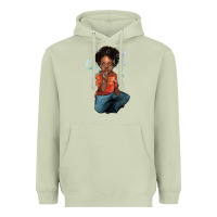 Matcha afro black boy Heavyweight Hoodie - NancyCooperArtShop