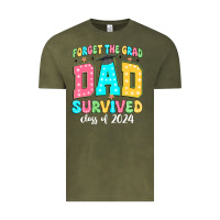 Vintage Olive forget the grad dad survived class of 2024 Vintage Tee - JahusDesignShop