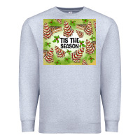 Heather Grey tis the season christmas tree cake Premium Sweatshirt - MaliasSmallBusiness