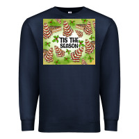 Navy tis the season christmas tree cake Premium Sweatshirt - MaliasSmallBusiness