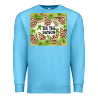 Ocean Blue tis the season christmas tree cake Premium Sweatshirt - MaliasSmallBusiness