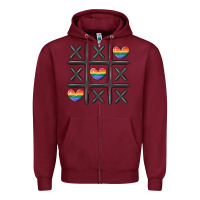 Burgundy pride tic tac toe Zipper Hoodie - MaliasSmallBusiness