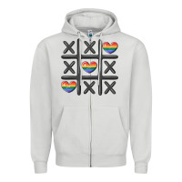 Dove Grey pride tic tac toe Zipper Hoodie - MaliasSmallBusiness