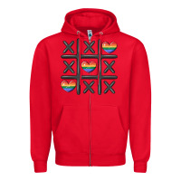 Red pride tic tac toe Zipper Hoodie - MaliasSmallBusiness