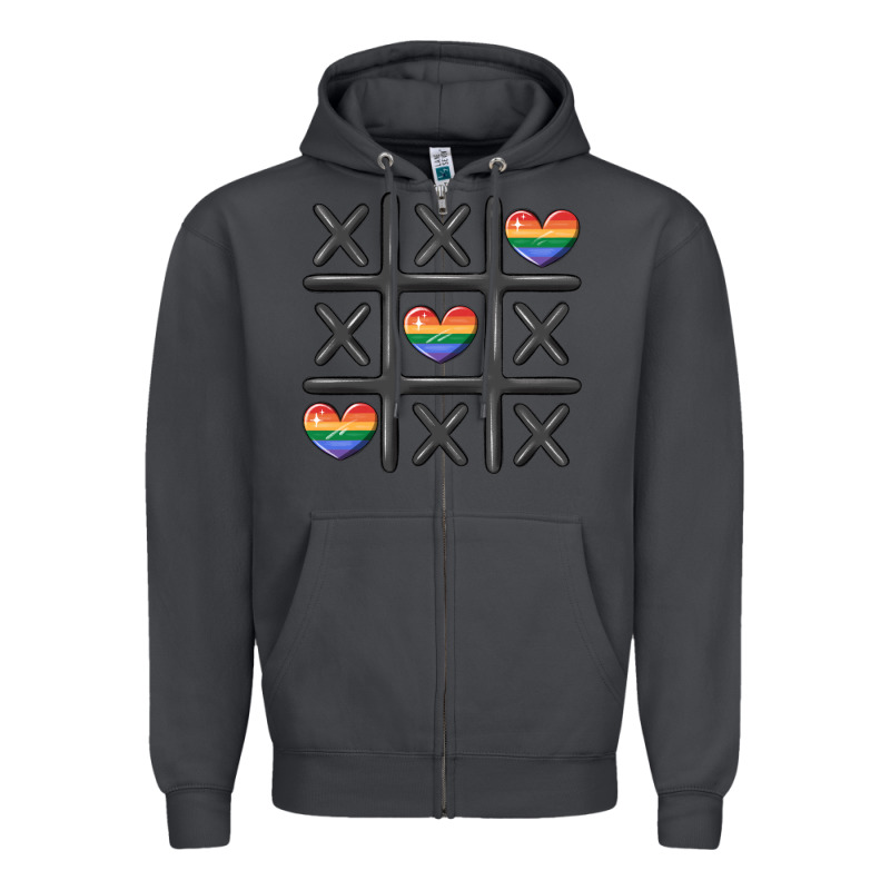 Pride Tic Tac Toe Zipper Hoodie by MaliasSmallBusiness | Teevron