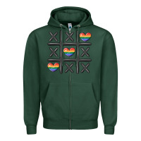 Sports Green pride tic tac toe Zipper Hoodie - MaliasSmallBusiness