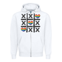 White pride tic tac toe Zipper Hoodie - MaliasSmallBusiness