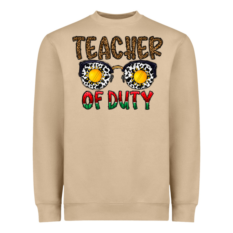 Teacher Of Duty Heavyweight Sweatshirt by CowhideDigitalArt | Teevron