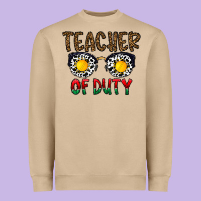 Teacher Of Duty Heavyweight Sweatshirt Designed By Cowhidedigitalart
