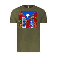 Vintage Olive puerto rico coqui leopard Vintage Tee - AdoDesignShop