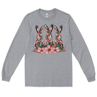 Heather Grey rabbits with blossom flower Long Sleeve Tee - Artiststas