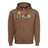 Chestnut the beach is my happy place Zipper Hoodie - MaliasSmallBusiness