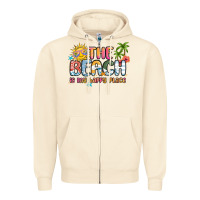 Sandshell the beach is my happy place Zipper Hoodie - MaliasSmallBusiness