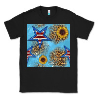 Black american star and sunflower seamless  pattern Classic Tee - BundleAndBundleShop