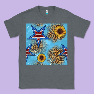 American Star And Sunflower Seamless  Pattern Classic Tee Designed By Bundleandbundleshop