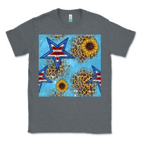 Charcoal Heather american star and sunflower seamless  pattern Classic Tee - BundleAndBundleShop