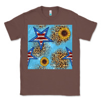 Chestnut american star and sunflower seamless  pattern Classic Tee - BundleAndBundleShop