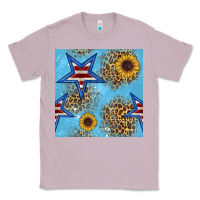 Lilac american star and sunflower seamless  pattern Classic Tee - BundleAndBundleShop