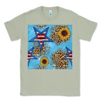 Matcha american star and sunflower seamless  pattern Classic Tee - BundleAndBundleShop