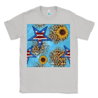 Moon Dust american star and sunflower seamless  pattern Classic Tee - BundleAndBundleShop