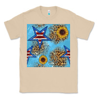 Mushroom american star and sunflower seamless  pattern Classic Tee - BundleAndBundleShop