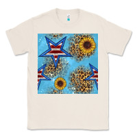 Natural american star and sunflower seamless  pattern Classic Tee - BundleAndBundleShop