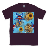 Plum american star and sunflower seamless  pattern Classic Tee - BundleAndBundleShop