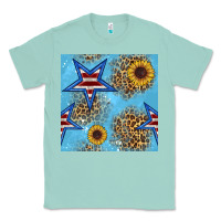 Seafoam american star and sunflower seamless  pattern Classic Tee - BundleAndBundleShop